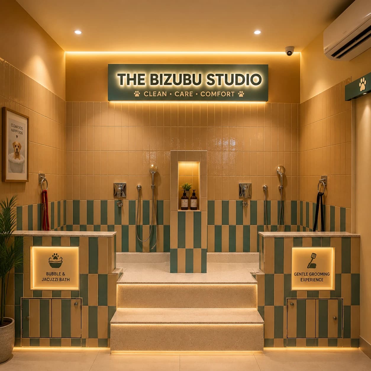 Bathing station at the Pawmiable store, Gurgaon