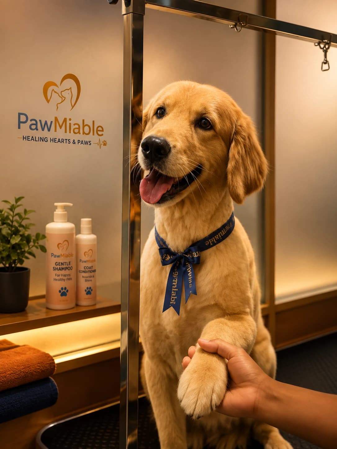 A calm, groomed pet at Pawmiable, Gurgaon