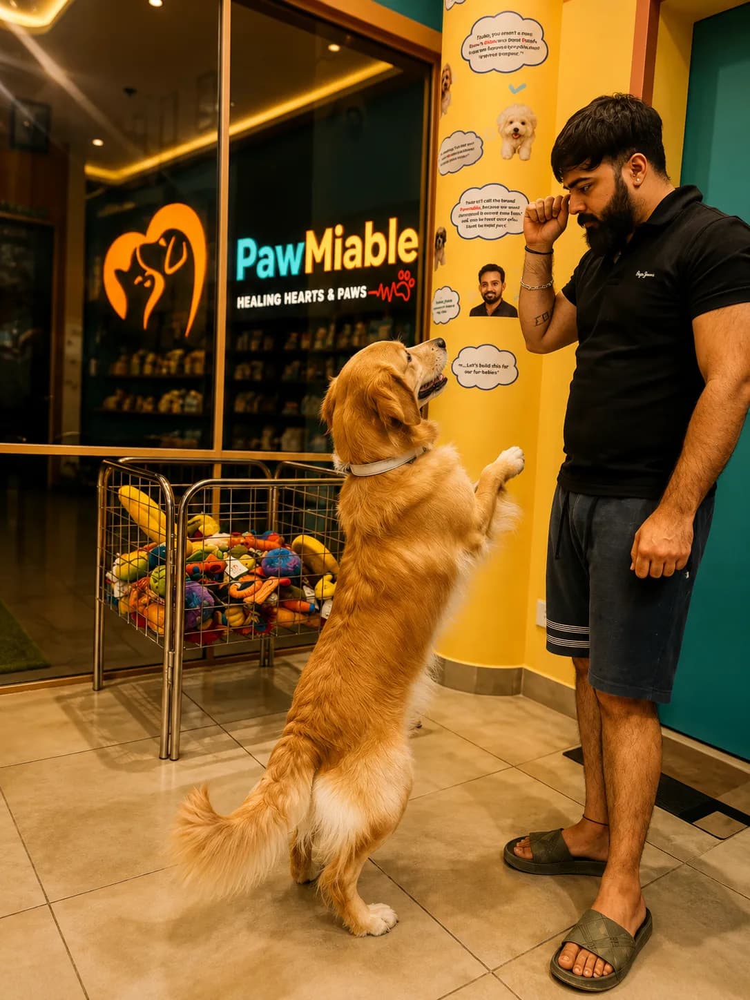 A pet parent visiting Pawmiable, Sector 109