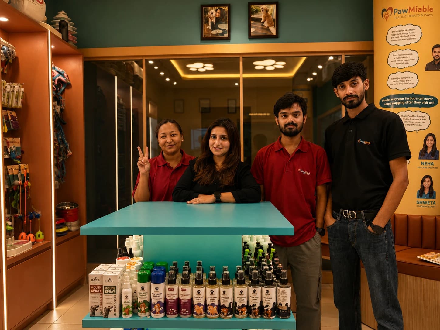 Pawmiable's certified grooming team in Gurgaon